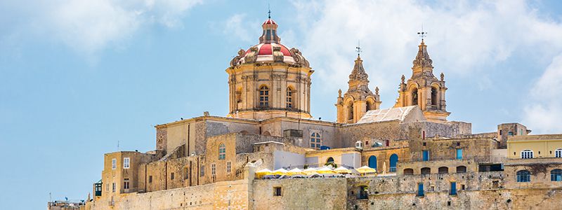 Gammal arkitektur i Mdina på Malta.